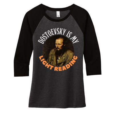 Fyodor Dostoevsky Literature Karamazov Light Reading Women's Tri-Blend 3/4-Sleeve Raglan Shirt