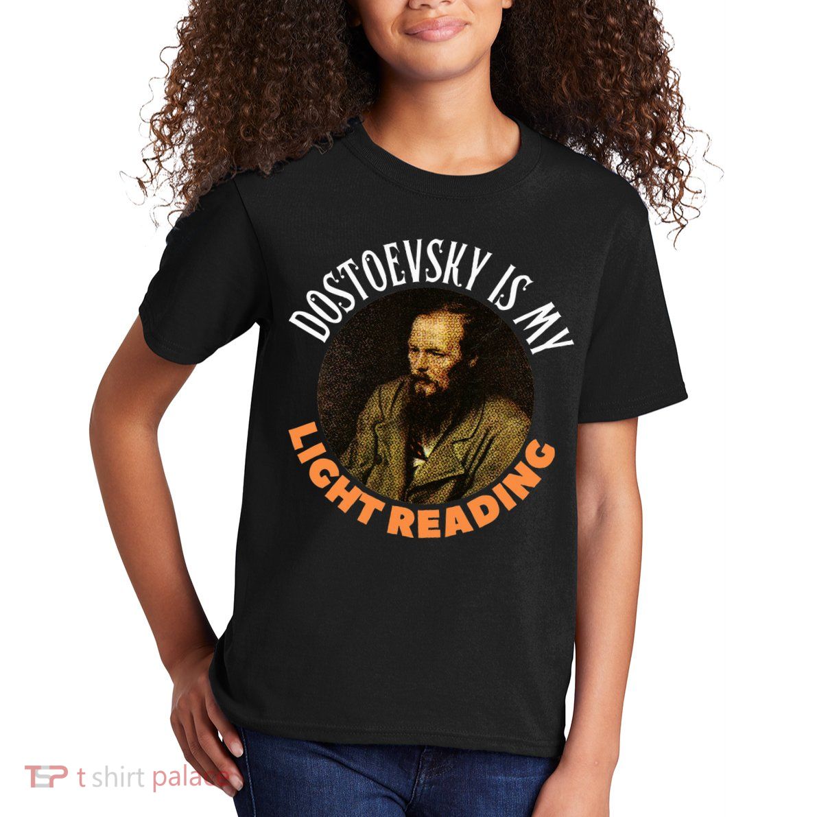 Fyodor Dostoevsky Literature Karamazov Light Reading Kids T-Shirt