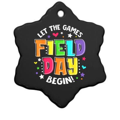 Field Day Let The Games Begin Boy Girl Teacher Ceramic Star Ornament