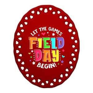 Field Day Let The Games Begin Boy Girl Teacher Ceramic Oval Ornament