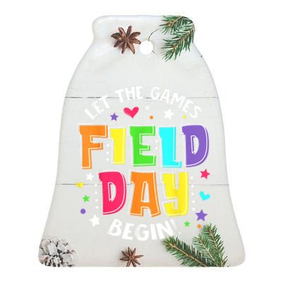 Field Day Let The Games Begin Boy Girl Teacher Ceramic Bell Ornament