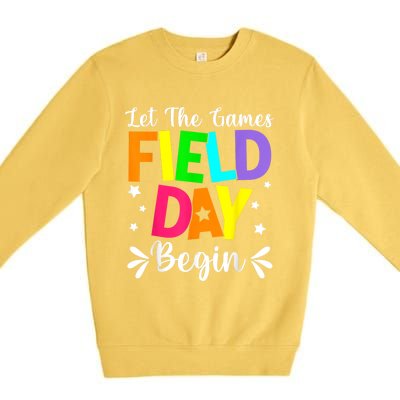 Field Day Let The Games Begin Teacher Boy Field Day Premium Crewneck Sweatshirt