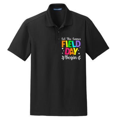 Field Day Let The Games Begin Teacher Boy Field Day Dry Zone Grid Polo