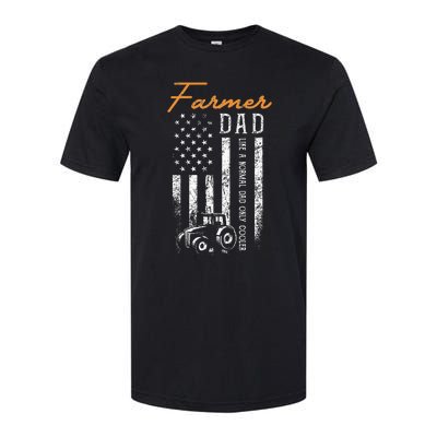 Farmer Dad Like A Normal Dad Only Cooler Usa Flag Farming Softstyle® CVC T-Shirt