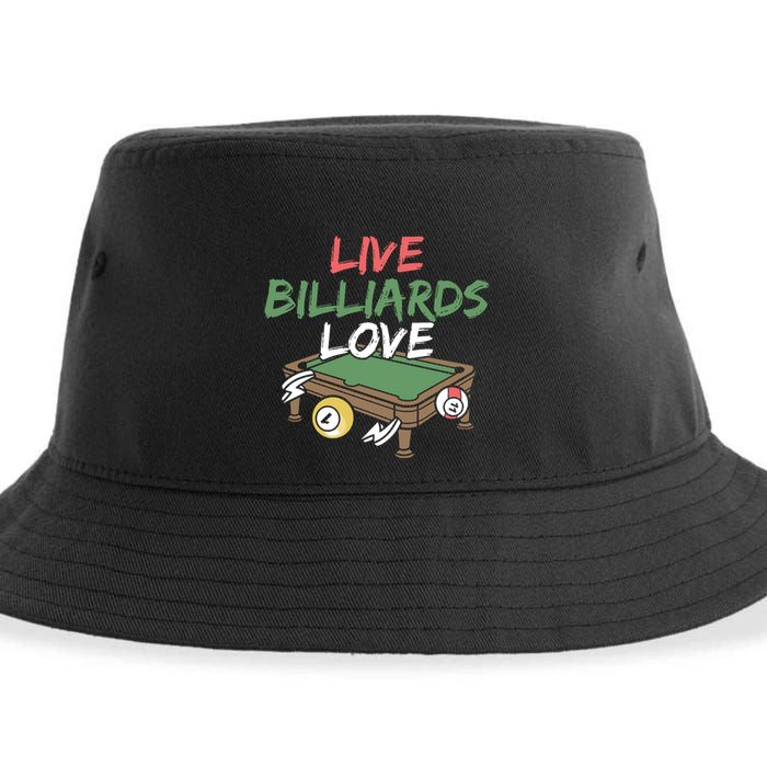 Father's Day Live Billiards Love Pool Player Gift For Dad Sustainable Bucket Hat