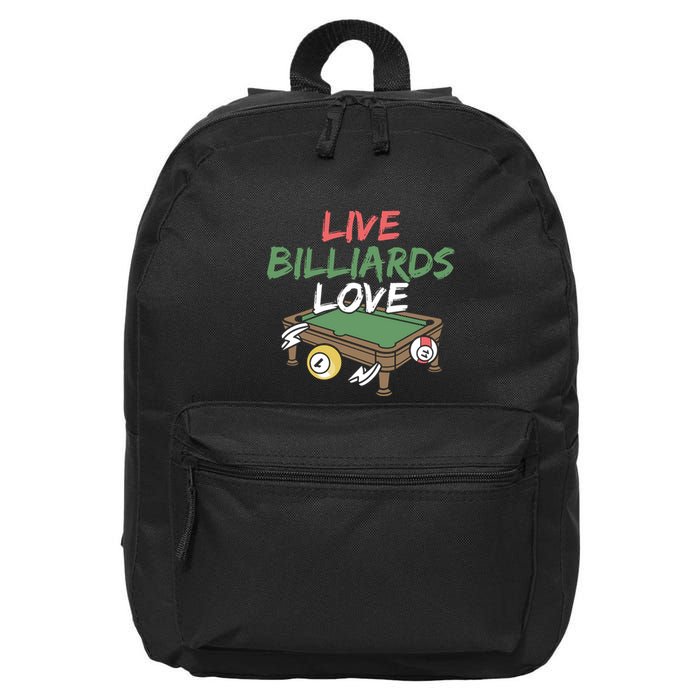 Father's Day Live Billiards Love Pool Player Gift For Dad 16 in Basic Backpack