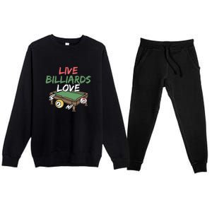 Father's Day Live Billiards Love Pool Player Gift For Dad Premium Crewneck Sweatsuit Set