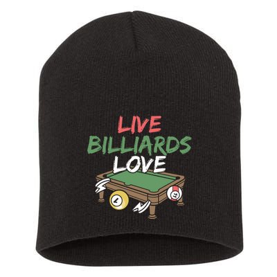 Father's Day Live Billiards Love Pool Player Gift For Dad Short Acrylic Beanie
