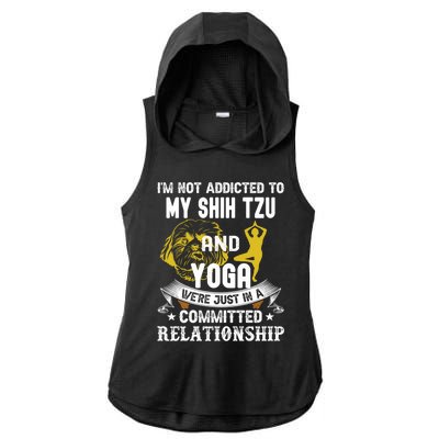 Funny Dog Lover Yoga Shih Tzu Funny Gift Ladies PosiCharge Tri-Blend Wicking Draft Hoodie Tank