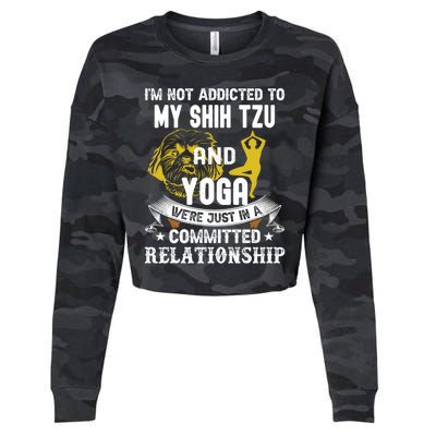 Funny Dog Lover Yoga Shih Tzu Funny Gift Cropped Pullover Crew