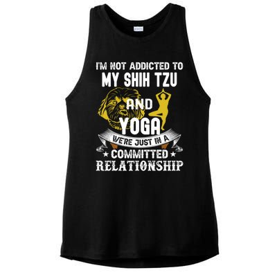 Funny Dog Lover Yoga Shih Tzu Funny Gift Ladies PosiCharge Tri-Blend Wicking Tank