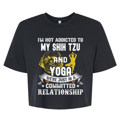 Funny Dog Lover Yoga Shih Tzu Funny Gift Bella+Canvas Jersey Crop Tee