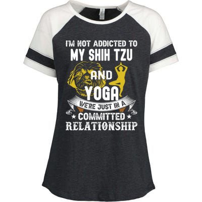 Funny Dog Lover Yoga Shih Tzu Funny Gift Enza Ladies Jersey Colorblock Tee