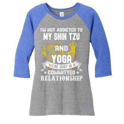 Funny Dog Lover Yoga Shih Tzu Funny Gift Women's Tri-Blend 3/4-Sleeve Raglan Shirt