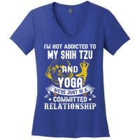 Funny Dog Lover Yoga Shih Tzu Funny Gift Women's V-Neck T-Shirt