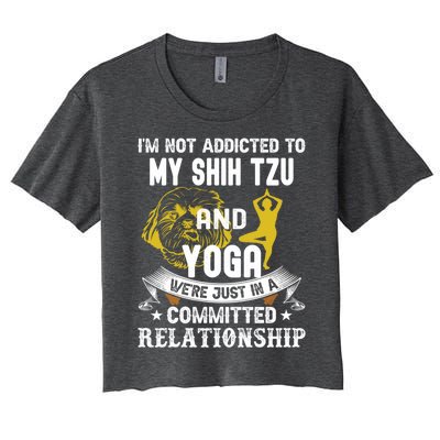 Funny Dog Lover Yoga Shih Tzu Funny Gift Women's Crop Top Tee