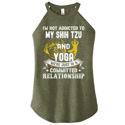 Funny Dog Lover Yoga Shih Tzu Funny Gift Women's Perfect Tri Rocker Tank