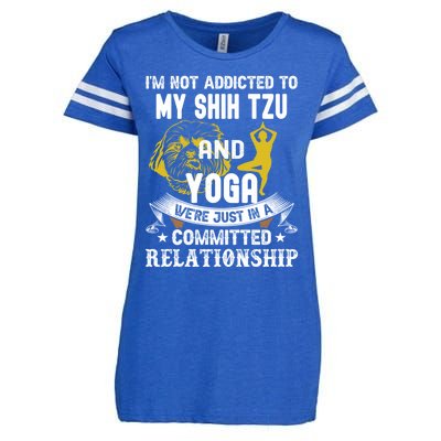 Funny Dog Lover Yoga Shih Tzu Funny Gift Enza Ladies Jersey Football T-Shirt