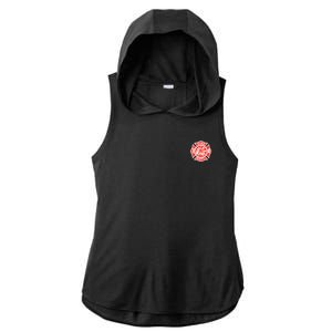 Fire Department Logo Uniform Fireman Symbol Firefighter Gear Ladies PosiCharge Tri-Blend Wicking Draft Hoodie Tank