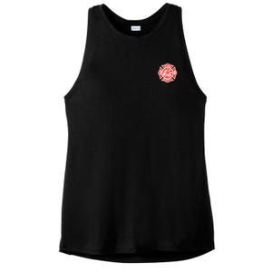 Fire Department Logo Uniform Fireman Symbol Firefighter Gear Ladies PosiCharge Tri-Blend Wicking Tank