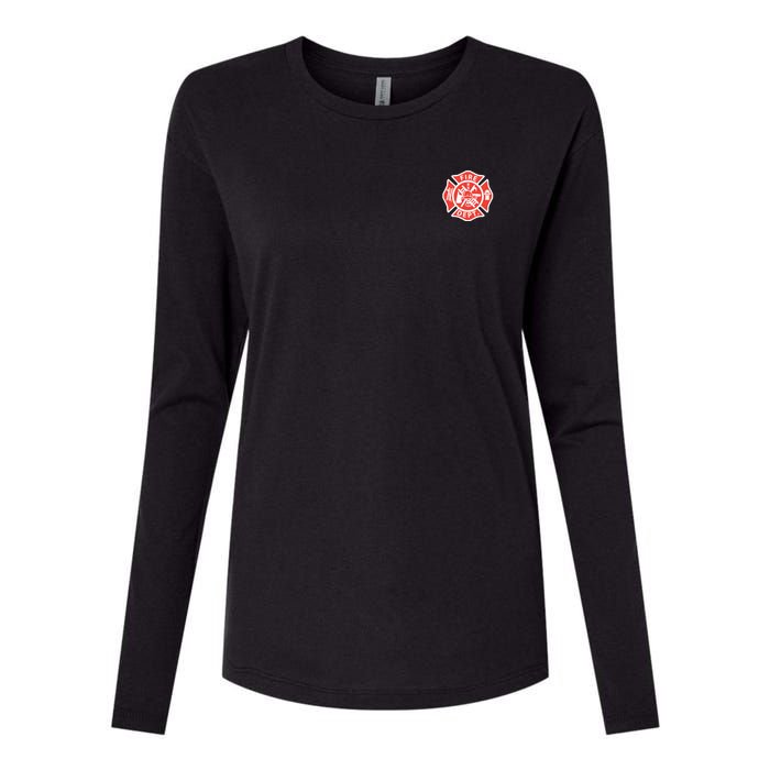 Fire Department Logo Uniform Fireman Symbol Firefighter Gear Womens Cotton Relaxed Long Sleeve T-Shirt