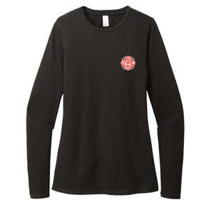 Fire Department Logo Uniform Fireman Symbol Firefighter Gear Womens CVC Long Sleeve Shirt