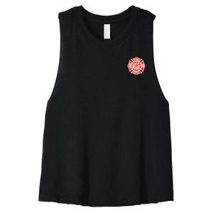 Fire Department Logo Uniform Fireman Symbol Firefighter Gear Women's Racerback Cropped Tank