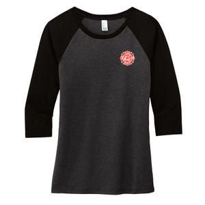 Fire Department Logo Uniform Fireman Symbol Firefighter Gear Women's Tri-Blend 3/4-Sleeve Raglan Shirt