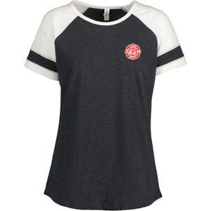 Fire Department Logo Uniform Fireman Symbol Firefighter Gear Enza Ladies Jersey Colorblock Tee