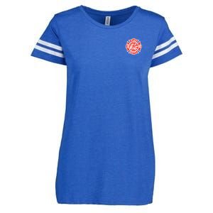 Fire Department Logo Uniform Fireman Symbol Firefighter Gear Enza Ladies Jersey Football T-Shirt