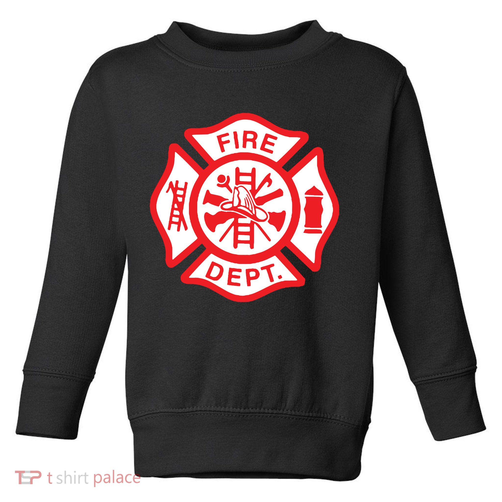 Fire Department Logo Uniform Fireman Symbol Firefighter Gear Toddler Sweatshirt