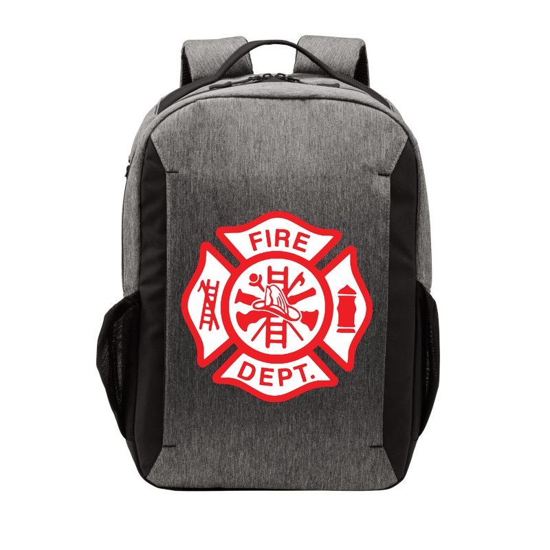 Fire Department Logo Uniform Fireman Symbol Firefighter Gear Vector Backpack
