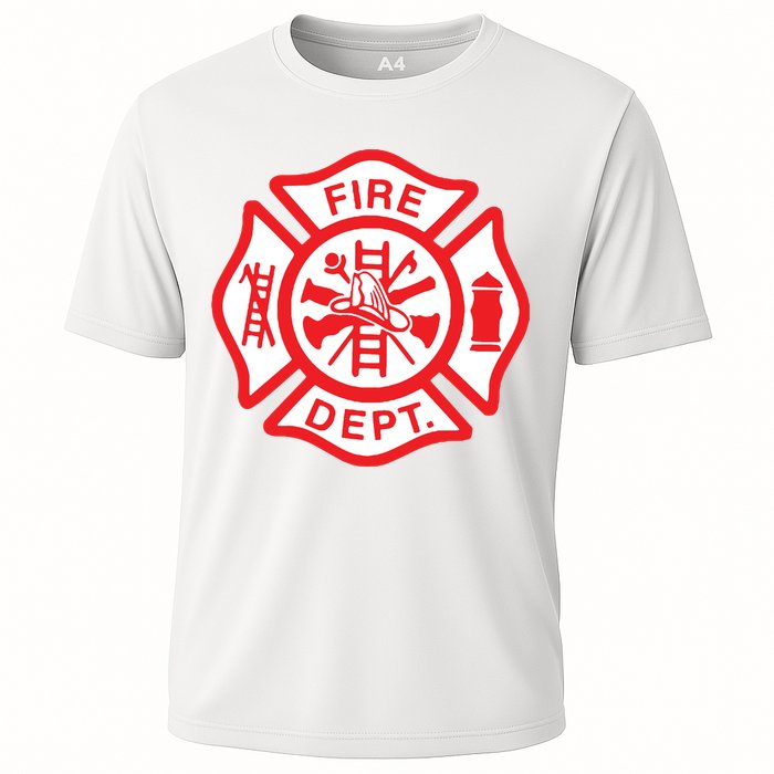 Fire Department Logo Uniform Fireman Symbol Firefighter Gear Cooling Performance Crew T-Shirt