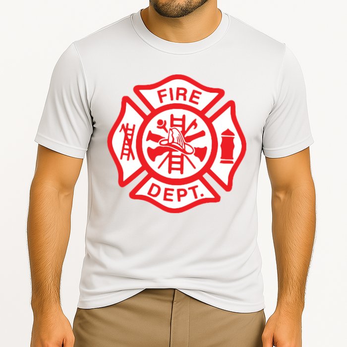 Fire Department Logo Uniform Fireman Symbol Firefighter Gear Cooling Performance Crew T-Shirt