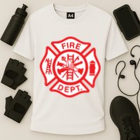 Fire Department Logo Uniform Fireman Symbol Firefighter Gear Cooling Performance Crew T-Shirt