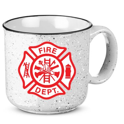 Fire Department Logo Uniform Fireman Symbol Firefighter Gear 15oz Campfire Ceramic Mug