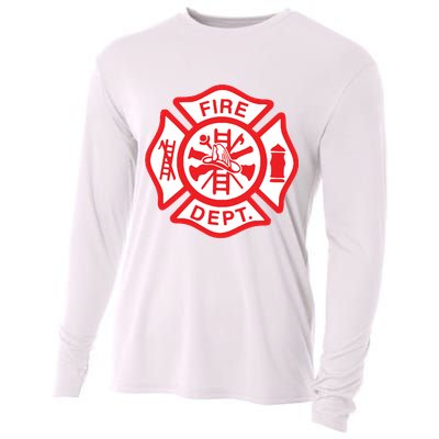 Fire Department Logo Uniform Fireman Symbol Firefighter Gear Cooling Performance Long Sleeve Crew