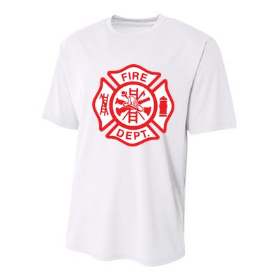 Fire Department Logo Uniform Fireman Symbol Firefighter Gear Youth Performance Sprint T-Shirt