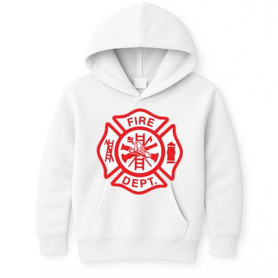 Fire Department Logo Uniform Fireman Symbol Firefighter Gear Kids Hoodie