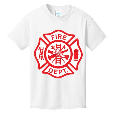 Fire Department Logo Uniform Fireman Symbol Firefighter Gear Kids T-Shirt