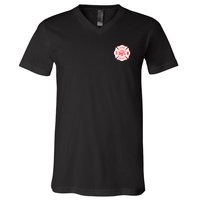 Fire Department Logo Uniform Fireman Symbol Firefighter Gear V-Neck T-Shirt