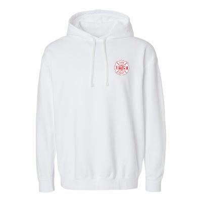 Fire Department Logo Uniform Fireman Symbol Firefighter Gear Garment-Dyed Fleece Hoodie