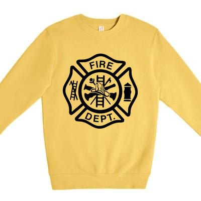 Fire Department Logo Uniform Fireman Symbol Firefighter Gear Premium Crewneck Sweatshirt