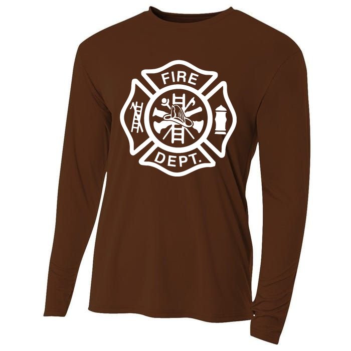 Fire Department Logo Uniform Fireman Symbol Firefighter Gear Cooling Performance Long Sleeve Crew