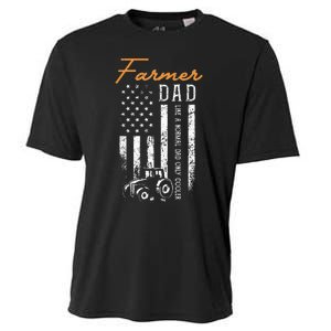 Farmer Dad Like A Normal Dad Only Cooler USA Flag Farming Cooling Performance Crew T-Shirt