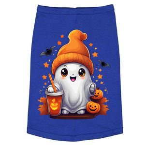 Funny Design Little Ghost Ing Coffee With Scary Pumpkin Cute Gift Doggie Tank