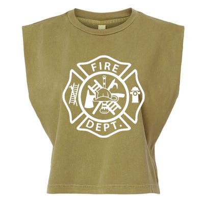 Fire Department Logo Uniform Fireman Symbol Firefighter Gear Garment-Dyed Women's Muscle Tee