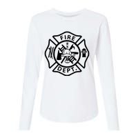 Fire Department Logo Uniform Fireman Symbol Firefighter Gear Womens Cotton Relaxed Long Sleeve T-Shirt