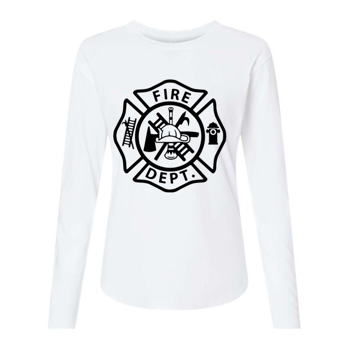 Fire Department Logo Uniform Fireman Symbol Firefighter Gear Womens Cotton Relaxed Long Sleeve T-Shirt