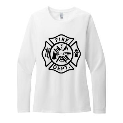 Fire Department Logo Uniform Fireman Symbol Firefighter Gear Womens CVC Long Sleeve Shirt